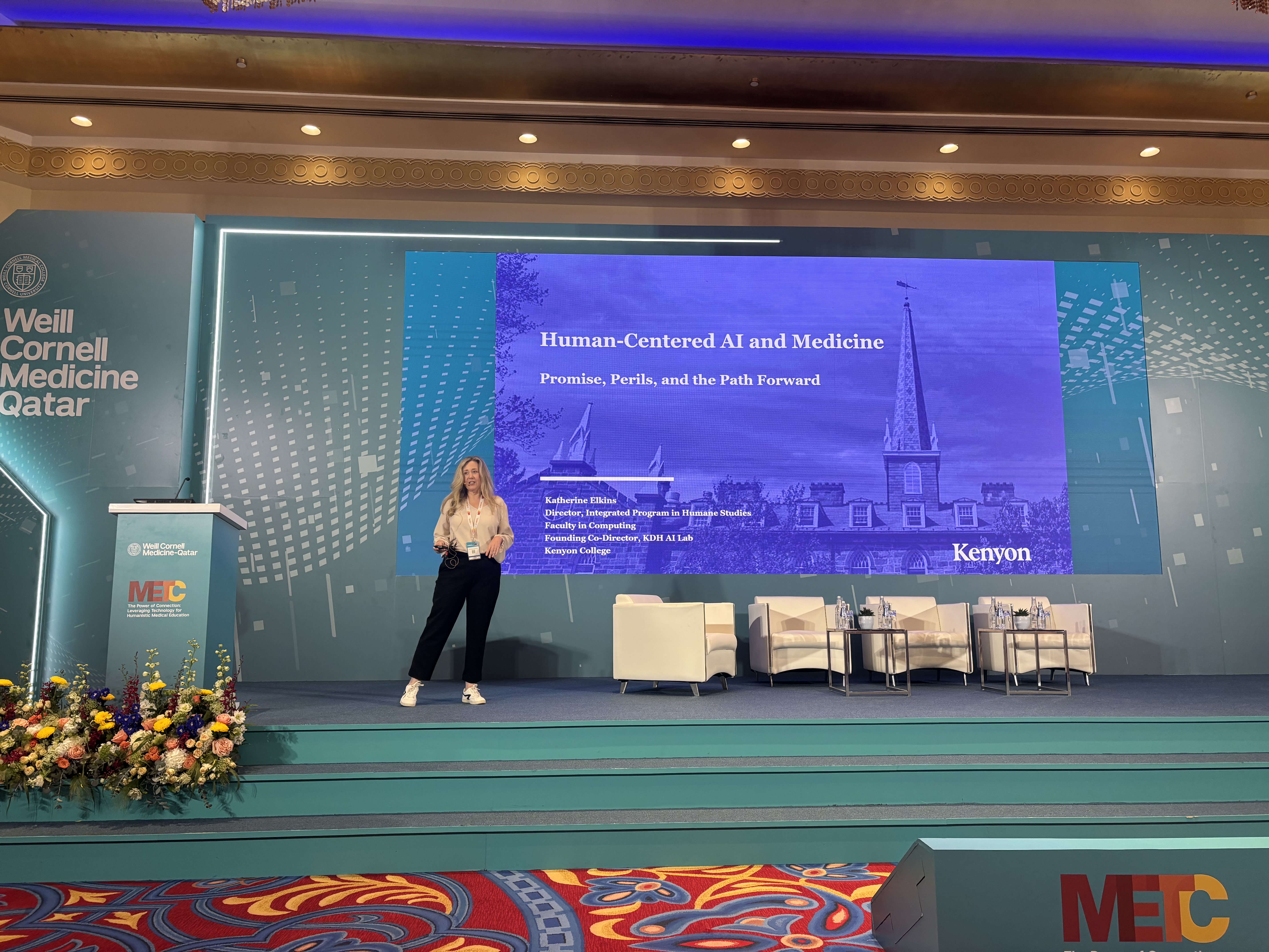 Katherine Elkins keynote at Weill Cornell Medicine-Qatar, METC Conference, Doha, October 2025