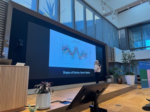 Katherine Elkins presenting at OpenAI Higher Education Forum, San Francisco, October 2025